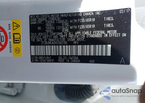 2017 Lexus Rx 350 from USA, damaged, VIN 2T2BZMCA0HC080780